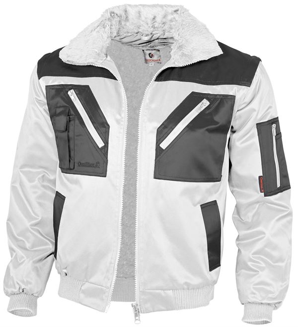 Jachetă pilot QUALITEX, albă / gri, 265 g/m², mărime S, Z23669S