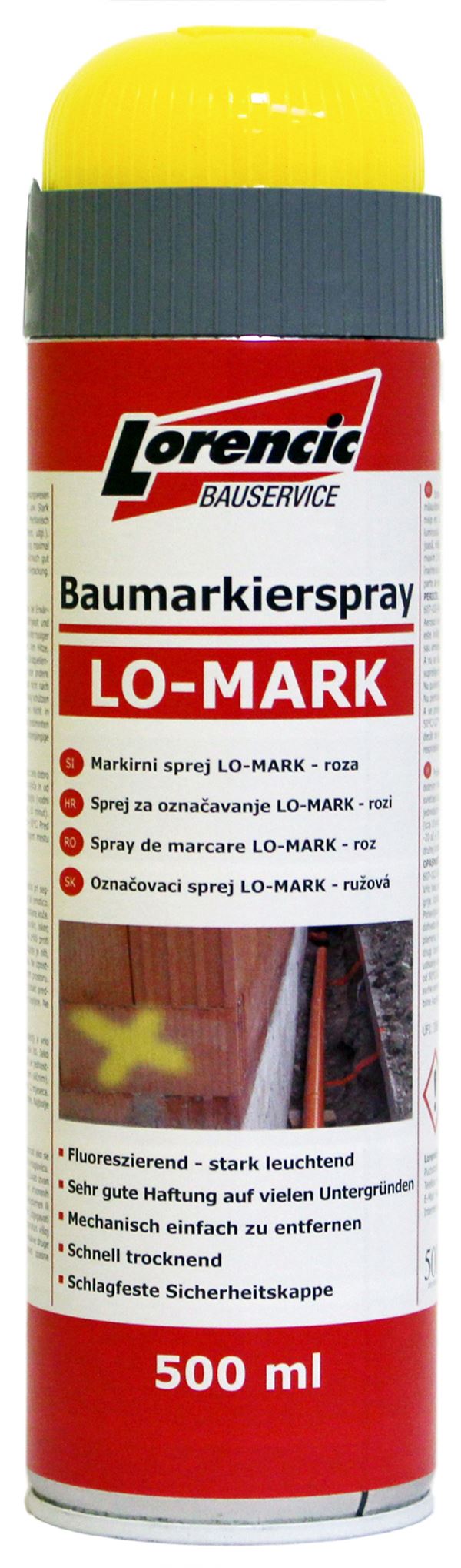 =§= Spray de marcare LO-MARK galben 500ml, 12buc/cutie, 75cutii/Pal, Z241617LO