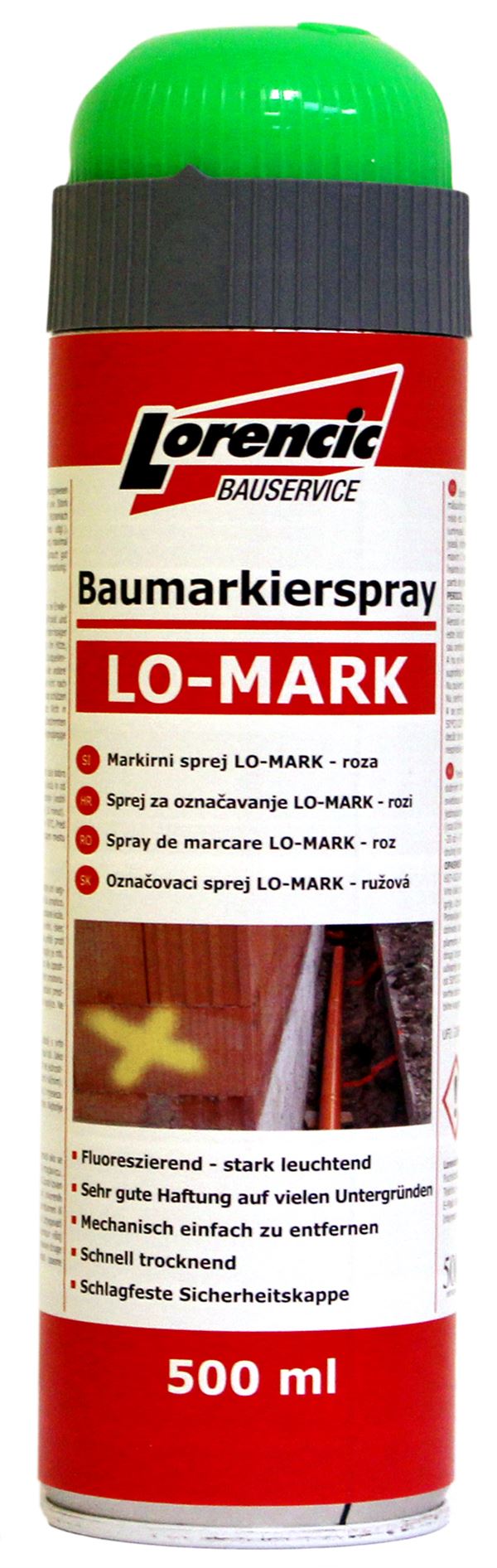 =§= Spray de marcare verde LO-MARK 500ml 12buc/cutie 75cutii/pal, Z241618LO