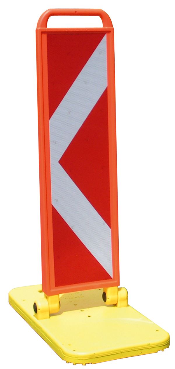 Baliză direcţională rabatabilă,in forma de sageata alb-rosu, dreapta/stânga, cu folie raster, clasa de reflexie RA2,...