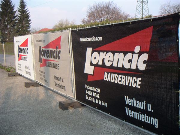 Gard de protecţie vizuală pentru construcţii, 340 x 175cm, imprimare digitală, 21-50 bucăţi, 330g/m², Z34017520
