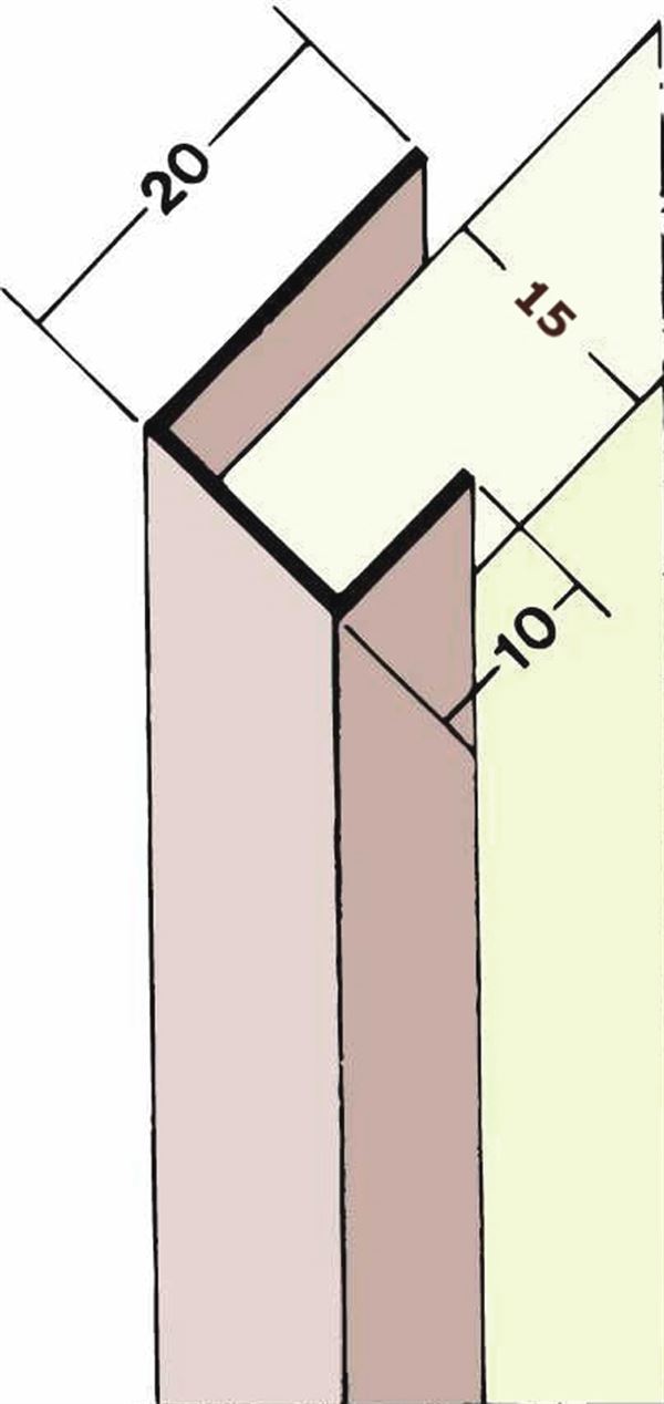 Profil de încadrare din PVC 3747, 15,0mm, 2,5 ml/bară, 50 bare/legătură, 36 legături/palet, Z43747250