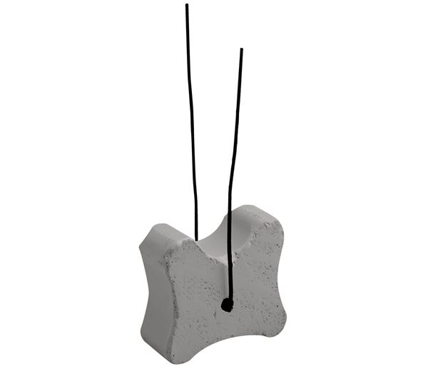 Piesă din beton fibros, în formă de os, cu sârmă, 20/25/30mm, lăţimea de tăiere 22mm, 500 bucăţi/sac, 50 saci/palet, ZFBEKD20
